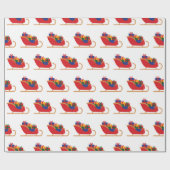 Winter Sleigh Riff Weihnachtsgeschenk Weiß Nahtlos Geschenkpapier (Flach)