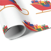 Winter Sleigh Riff Weihnachtsgeschenk Weiß Nahtlos Geschenkpapier (Rolleneckpunkt)