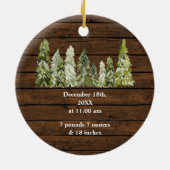 Winter Sleigh Rustic First Christmas Keramik Ornament (Hinten)