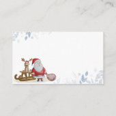 Winter Sleigh Santa Diaper Raffle Baby Shower  Begleitkarte (Rückseite)