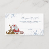 Winter Sleigh Santa Diaper Raffle Baby Shower  Begleitkarte (Vorderseite)