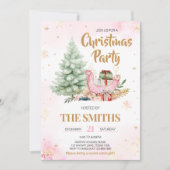 Winter Sleigh Snowflakes Weihnachten Party Einladung (Vorderseite)