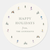 WINTER SLOPES Holiday Runder Aufkleber (Vorderseite)