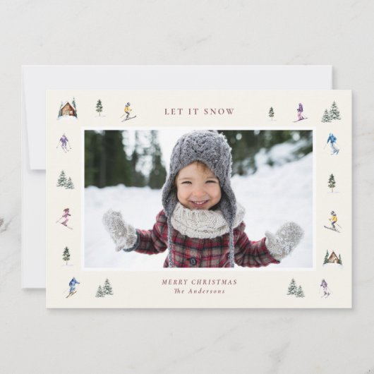 WINTER SLOPES Photo Feiertagskarte (Vorderseite)