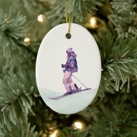WINTER SLOPES Skier Keramik Ornament (Baum)
