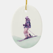 WINTER SLOPES Skier Keramik Ornament (Vorne)
