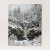 Winter Snow at Multnomah Falls in Oregon Jigsaw Pu Puzzle (Vertikal)