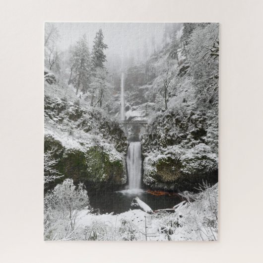 Winter Snow at Multnomah Falls in Oregon Jigsaw Pu Puzzle (Vertikal)