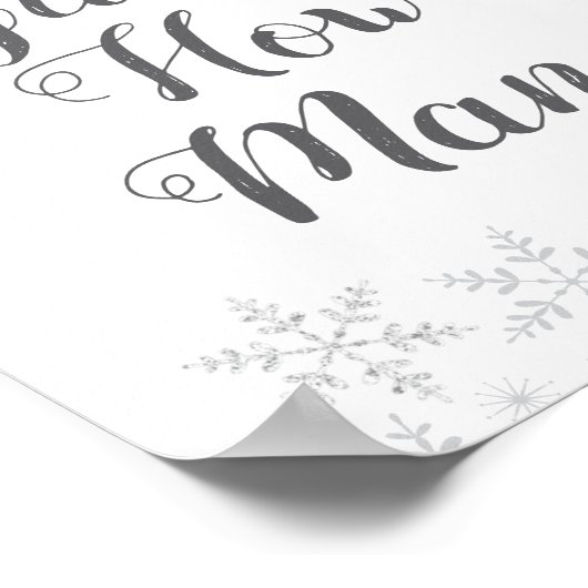 Winter Snow Baby Dusche schätzt wie viele Spielzei Poster (Ecke)