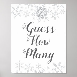 Winter Snow Baby Dusche schätzt wie viele Spielzei Poster