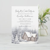 Winter Snow Baby Shower Einladung (Stehend Vorderseite)