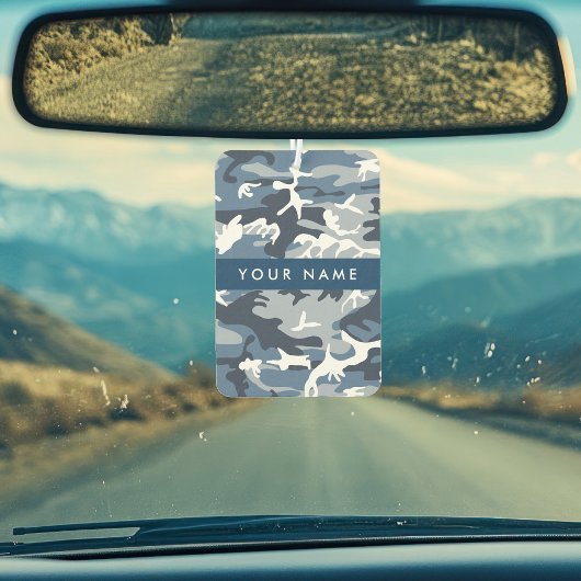 Winter Snow Blue Camouflage Ihr Name Personalisier Autolufterfrischer