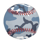 Winter Snow Blue Camouflage Ihr Name Personalisier Baseball (Vorderseite)