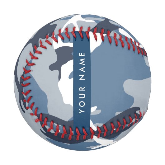 Winter Snow Blue Camouflage Ihr Name Personalisier Baseball (Vorderseite Links)