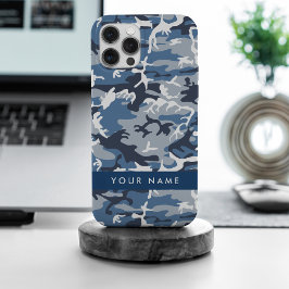 Winter Snow Blue Camouflage Ihr Name Personalisier Case-Mate iPhone Hülle