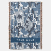Winter Snow Blue Camouflage Ihr Name Personalisier Decke (Vorderseite Vertikal)
