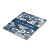 Winter Snow Blue Camouflage Ihr Name Personalisier Fliese (Seite)