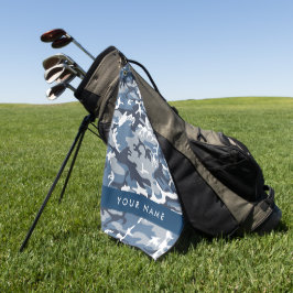 Winter Snow Blue Camouflage Ihr Name Personalisier Golfhandtuch