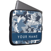 Winter Snow Blue Camouflage Ihr Name Personalisier Laptopschutzhülle (Vorne Rechts)
