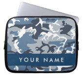 Winter Snow Blue Camouflage Ihr Name Personalisier Laptopschutzhülle (Vorderseite)