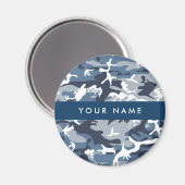 Winter Snow Blue Camouflage Ihr Name Personalisier Magnet (Vorderseite/Rückseite)