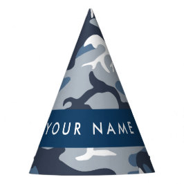 Winter Snow Blue Camouflage Ihr Name Personalisier Partyhütchen