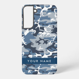 Winter Snow Blue Camouflage Ihr Name Personalisier Samsung Galaxy Hülle