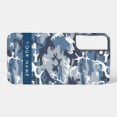 Winter Snow Blue Camouflage Ihr Name Personalisier Samsung Galaxy Hülle (Rückseite (Horizontal))