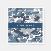 Winter Snow Blue Camouflage Ihr Name Personalisier Serviette (Vorderseite)