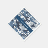 Winter Snow Blue Camouflage Ihr Name Personalisier Serviette (Ecke)