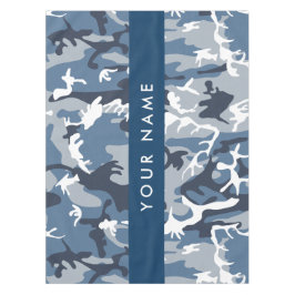 Winter Snow Blue Camouflage Ihr Name Personalisier Tischdecke