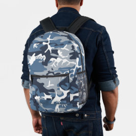 Winter Snow Blue Camouflage, Militär, Armee Bedruckter Rucksack