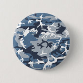 Winter Snow Blue Camouflage, Militär, Armee Button (Vorderseite)