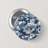 Winter Snow Blue Camouflage, Militär, Armee Button (Vorne & Hinten)