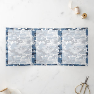 Winter Snow Blue Camouflage, Militär, Armee Dreifach Gefaltete Karte