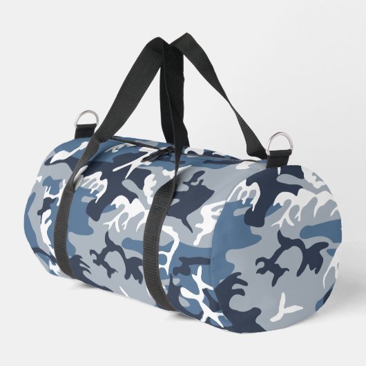Winter Snow Blue Camouflage, Militär, Armee Duffle Bag (Linke Seite)