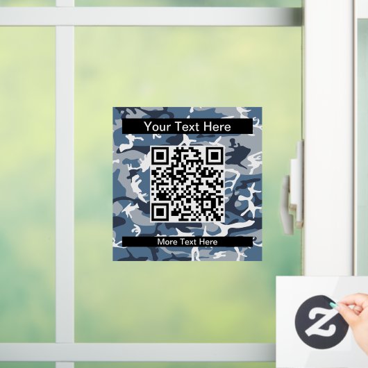 Winter Snow Blue Camouflage, Militär, Armee Fensteraufkleber (Zuhause)