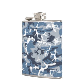 Winter Snow Blue Camouflage, Militär, Armee Flachmann (Links)