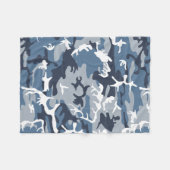 Winter Snow Blue Camouflage, Militär, Armee Fleecedecke (Vorderseite (Horizontal))