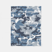 Winter Snow Blue Camouflage, Militär, Armee Fleecedecke (Vorderseite)