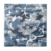 Winter Snow Blue Camouflage, Militär, Armee Fliese (Vorderseite)