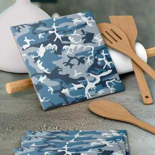 Winter Snow Blue Camouflage, Militär, Armee Fliese