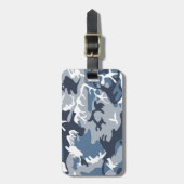 Winter Snow Blue Camouflage, Militär, Armee Gepäckanhänger (Vorderseite vertikal)