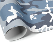 Winter Snow Blue Camouflage, Militär, Armee Geschenkpapier (Rolleneckpunkt)