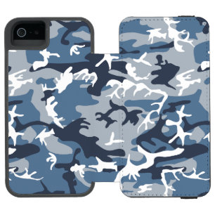 Winter Snow Blue Camouflage, Militär, Armee Incipio Watson™ iPhone 5 Geldbörsen Hülle