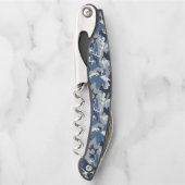 Winter Snow Blue Camouflage, Militär, Armee Kellnermesser (Vorderseite)
