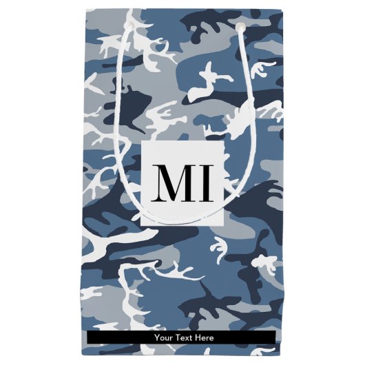 Winter Snow Blue Camouflage, Militär, Armee Kleine Geschenktüte (Vorderseite)