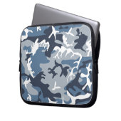 Winter Snow Blue Camouflage, Militär, Armee Laptopschutzhülle (Vorderseite Links)