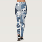 Winter Snow Blue Camouflage, Militär, Armee Leggings (Rückseite)