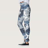 Winter Snow Blue Camouflage, Militär, Armee Leggings (Links)